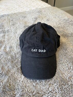 Black 'CAT DAD' Embroidered Baseball Cap